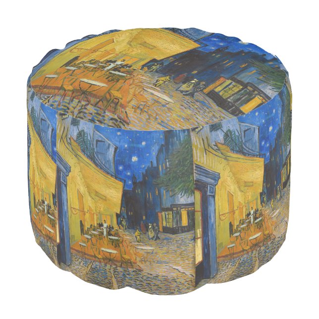Vincent van Gogh - Cafe Terrace at Night Pouf (Angled Back)