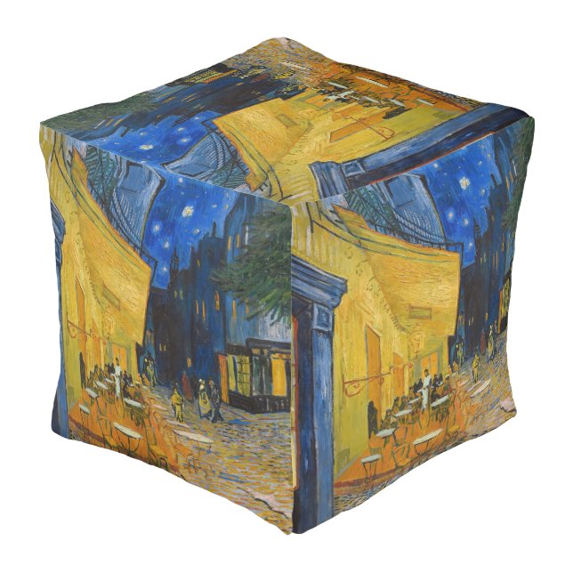 Vincent van Gogh - Cafe Terrace at Night Pouf (Angled Back)
