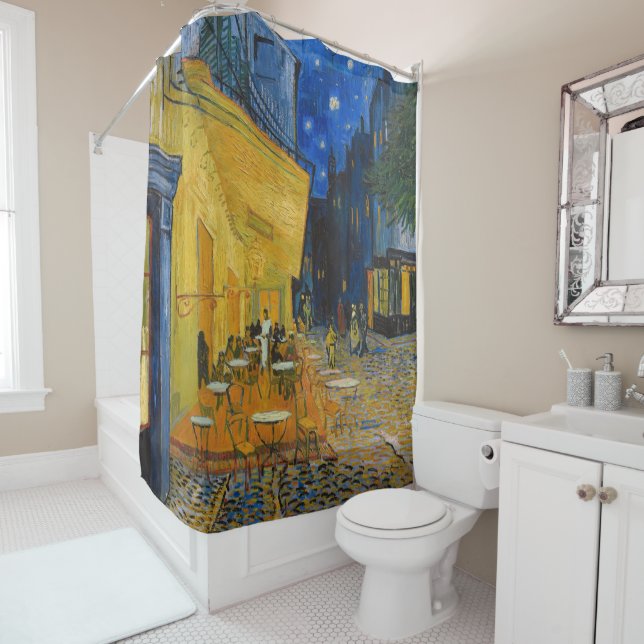 Vincent van Gogh - Cafe Terrace at Night Shower Curtain (In Situ)