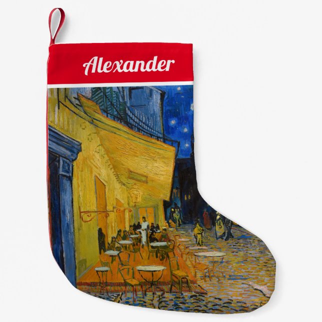 Vincent van Gogh - Cafe Terrace at Night Small Christmas Stocking (Front)