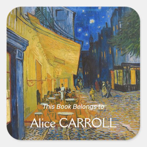 Vincent van Gogh _ Cafe Terrace at Night Square Sticker