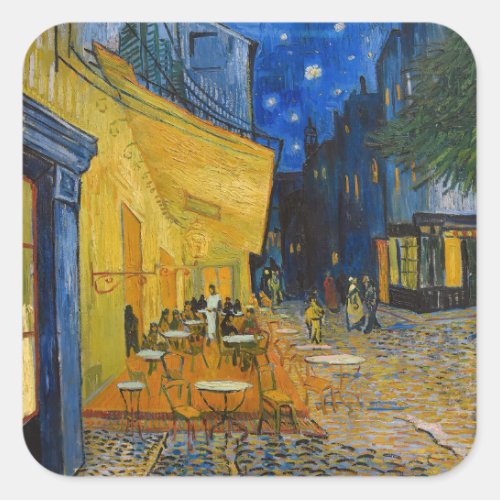 Vincent van Gogh _ Cafe Terrace at Night Square Sticker