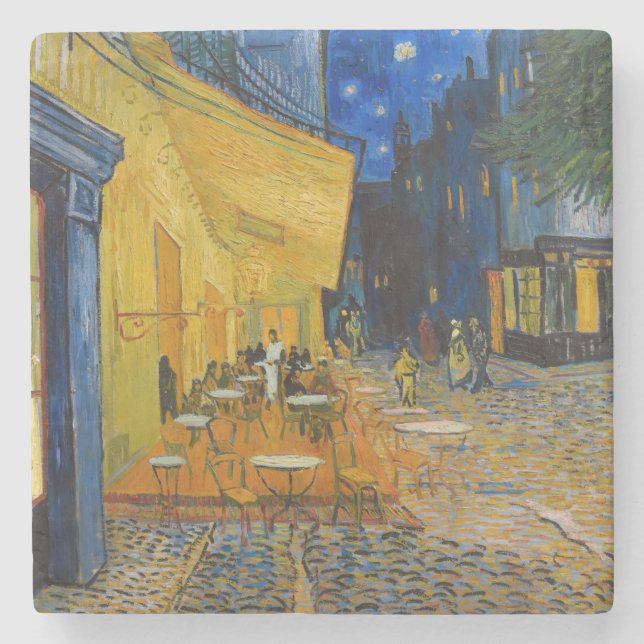 Vincent van Gogh - Cafe Terrace at Night Stone Coaster (Front)