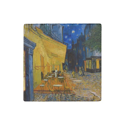 Vincent van Gogh _ Cafe Terrace at Night Stone Magnet