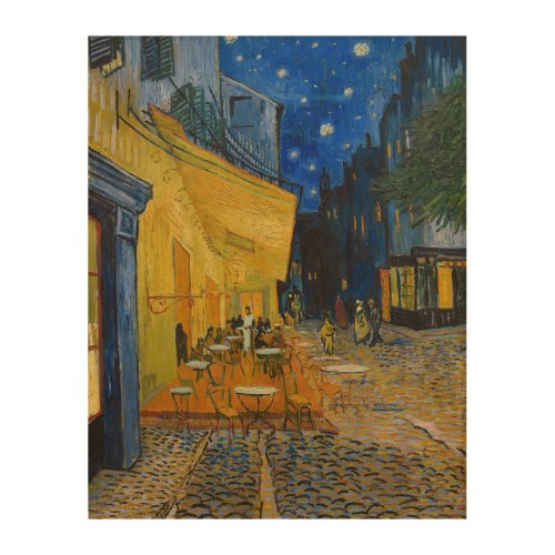 Vincent van Gogh _ Cafe Terrace at Night Wood Wall Art
