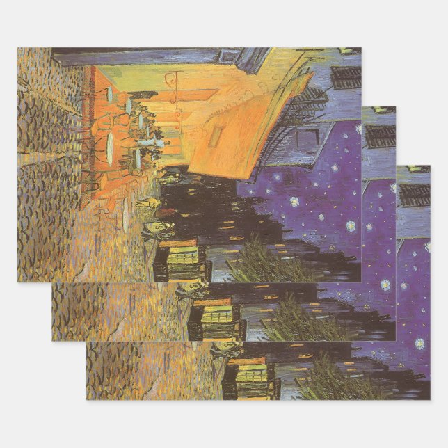 Vincent van Gogh - Cafe Terrace at Night Wrapping Paper Sheets (Set)