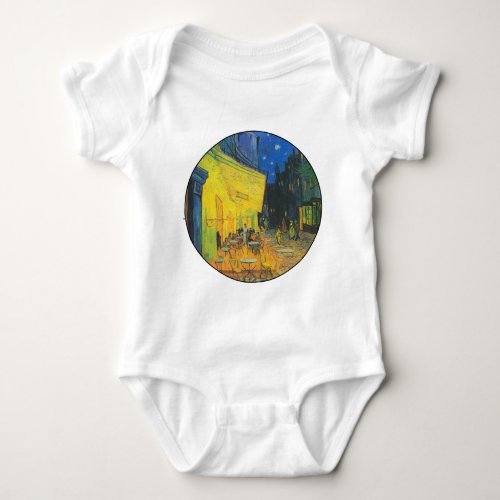 Vincent Van Gogh Cafe Terrace Masterpiece Baby Bodysuit