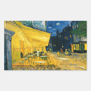 Vincent van Gogh Cafe Terrace, Place du Forum Rectangular Sticker