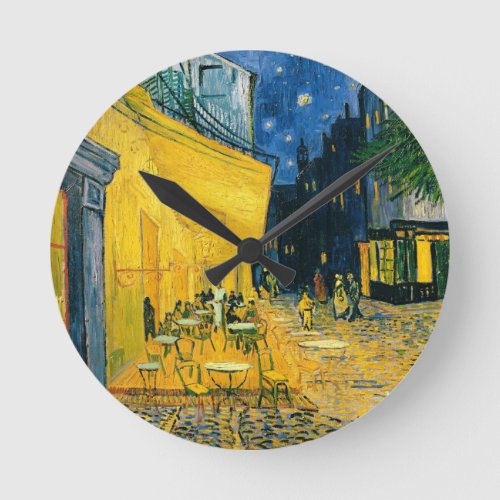 Vincent van Gogh  Cafe Terrace Place du Forum Round Clock