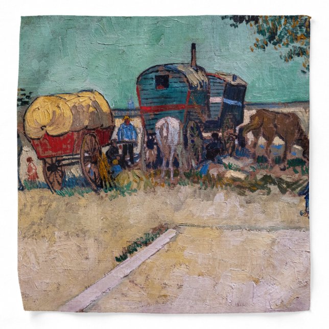 Vincent Van Gogh - Caravans, Gypsy Camp near Arles Bandana (Front)