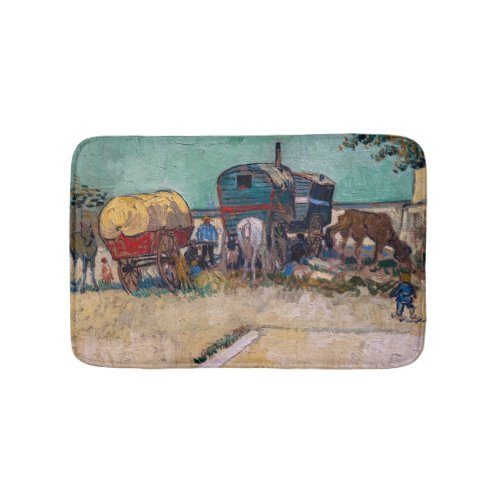 Vincent Van Gogh _ Caravans Gypsy Camp near Arles Bath Mat