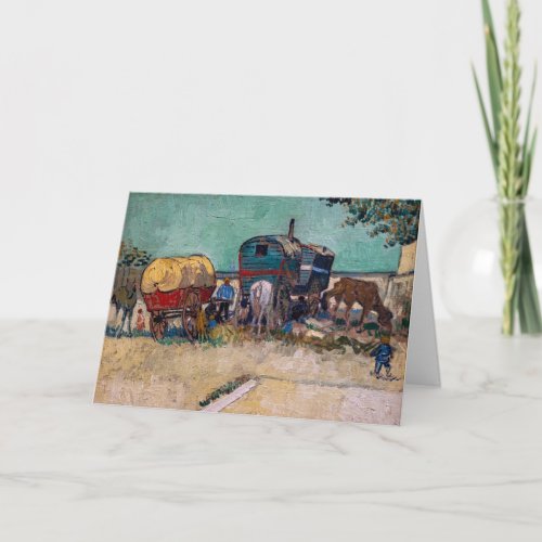 Vincent Van Gogh _ Caravans Gypsy Camp near Arles Card