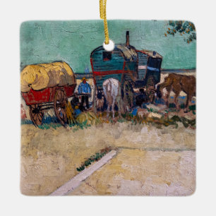 Vincent Van Gogh - Caravans, Gypsy Camp near Arles Ceramic Ornament