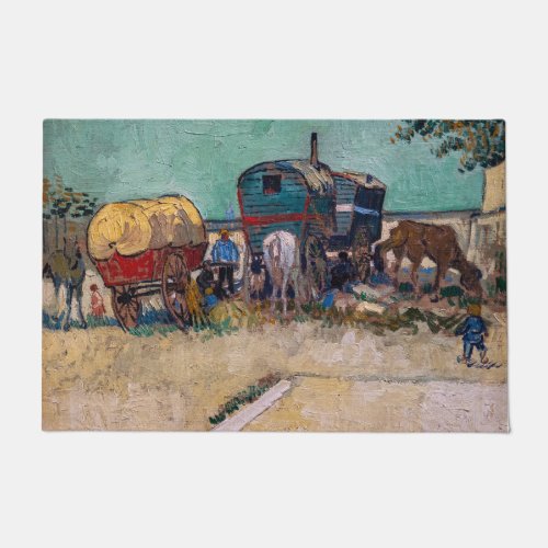 Vincent Van Gogh _ Caravans Gypsy Camp near Arles Doormat