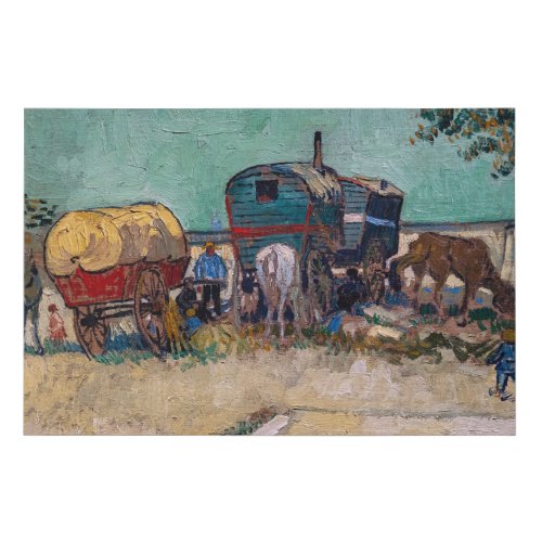 Vincent Van Gogh _ Caravans Gypsy Camp near Arles Faux Canvas Print