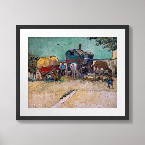 Vincent Van Gogh _ Caravans Gypsy Camp near Arles Framed Art