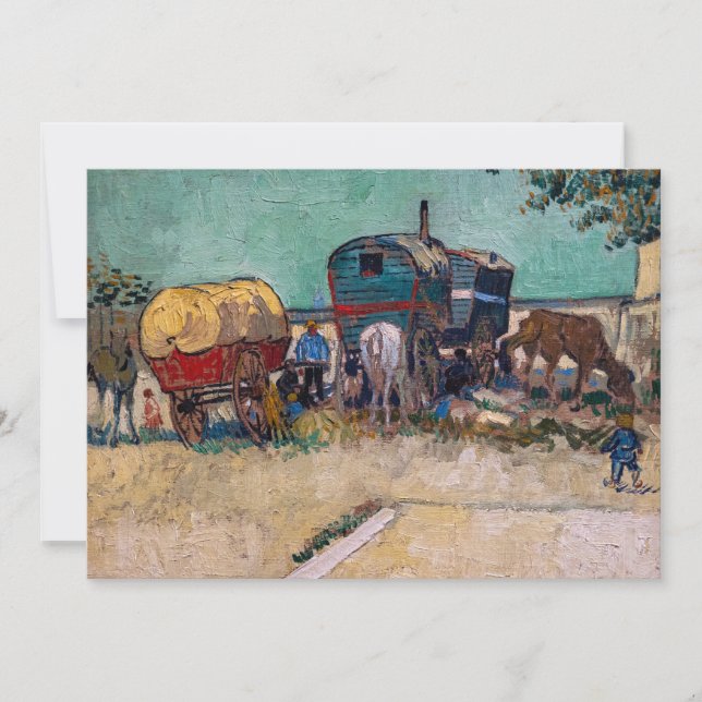 Vincent Van Gogh - Caravans, Gypsy Camp near Arles Invitation (Front)