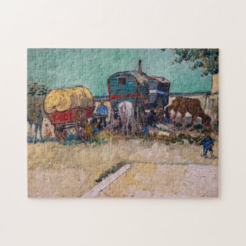 Vincent Van Gogh _ Caravans Gypsy Camp near Arles Jigsaw Puzzle