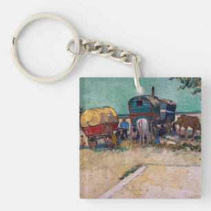 Vincent Van Gogh - Caravans, Gypsy Camp near Arles Keychain