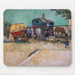 Vincent Van Gogh - Caravans, Gypsy Camp near Arles Mouse Pad