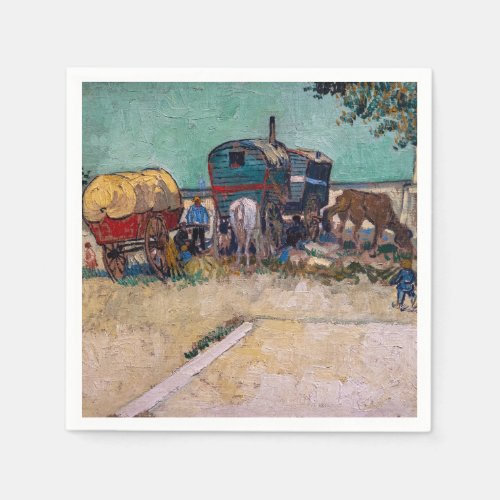 Vincent Van Gogh _ Caravans Gypsy Camp near Arles Napkins
