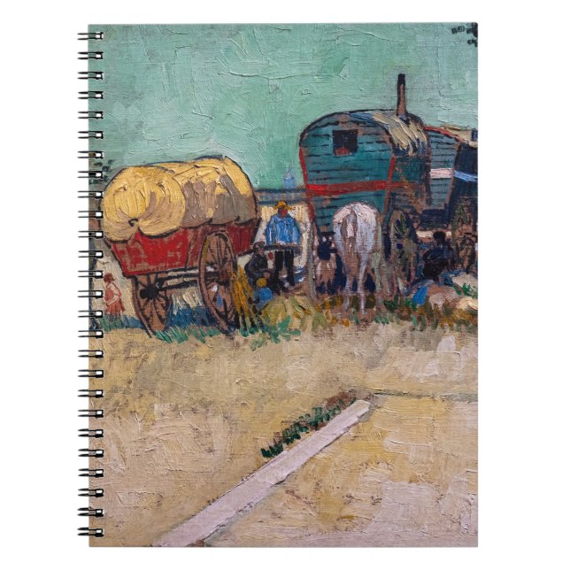 Vincent Van Gogh - Caravans, Gypsy Camp near Arles Notebook (Front)