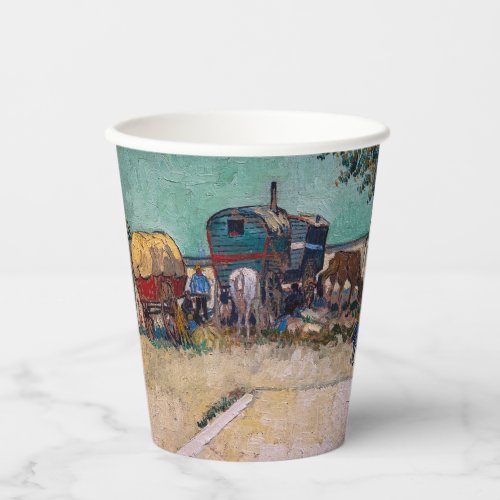 Vincent Van Gogh _ Caravans Gypsy Camp near Arles Paper Cups
