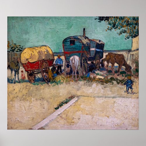 Vincent Van Gogh _ Caravans Gypsy Camp near Arles Poster