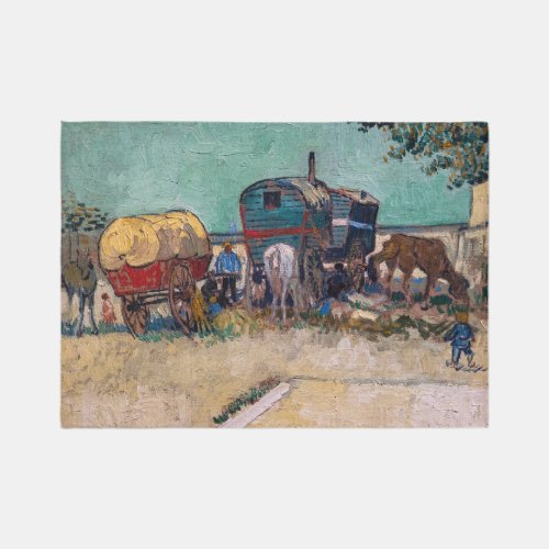 Vincent Van Gogh _ Caravans Gypsy Camp near Arles Rug