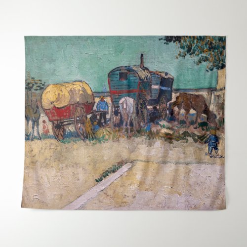 Vincent Van Gogh _ Caravans Gypsy Camp near Arles Tapestry