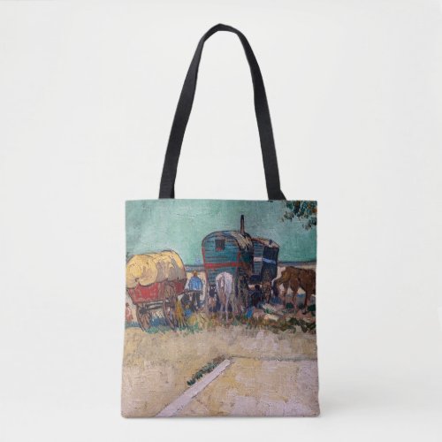 Vincent Van Gogh _ Caravans Gypsy Camp near Arles Tote Bag