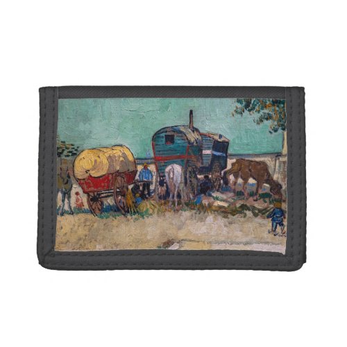 Vincent Van Gogh _ Caravans Gypsy Camp near Arles Trifold Wallet