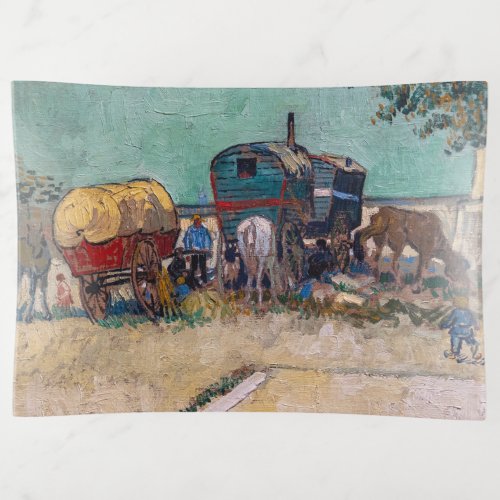 Vincent Van Gogh _ Caravans Gypsy Camp near Arles Trinket Tray