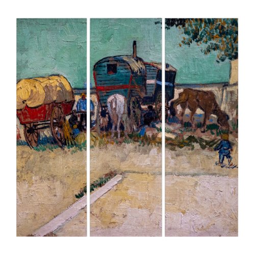 Vincent Van Gogh _ Caravans Gypsy Camp near Arles Triptych