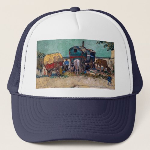 Vincent Van Gogh _ Caravans Gypsy Camp near Arles Trucker Hat