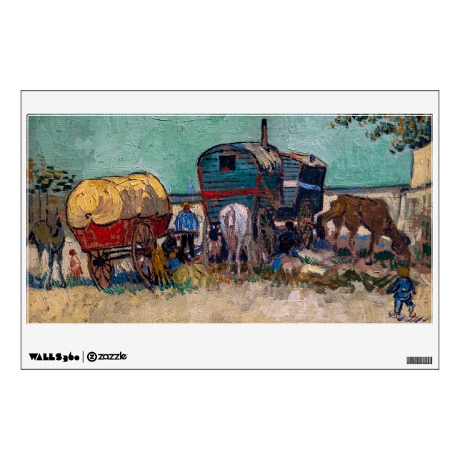 Vincent Van Gogh - Caravans, Gypsy Camp near Arles Wall Decal (Front)