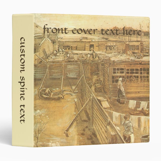 Vincent van Gogh - Carpenter's Yard and Laundry 3 Ring Binder (Front/Spine)