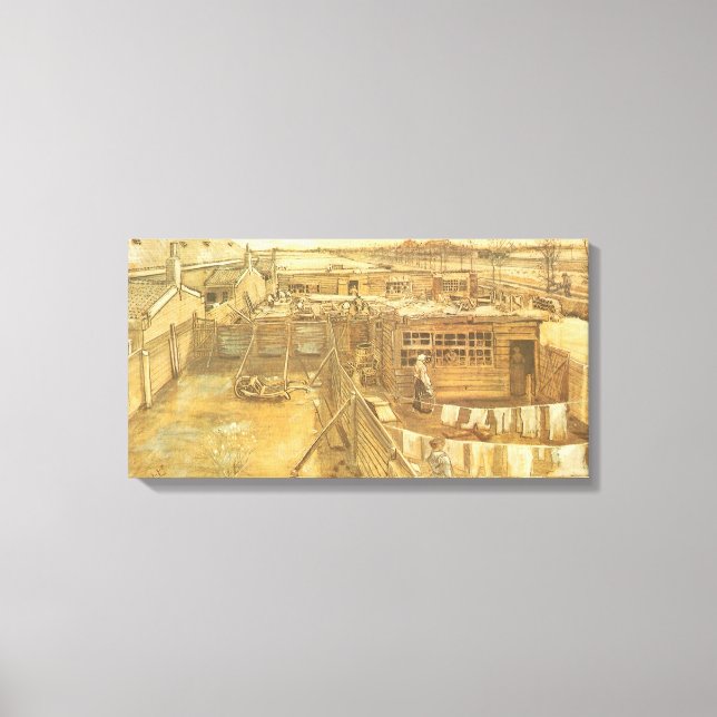 Vincent van Gogh - Carpenter's Yard and Laundry Canvas Print (Front)