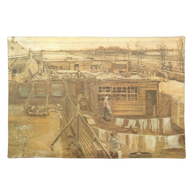 Vincent van Gogh - Carpenter's Yard and Laundry Cloth Placemat (Front)