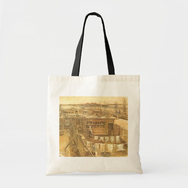 Vincent van Gogh - Carpenter's Yard and Laundry Tote Bag (Front)