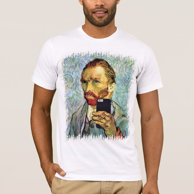 Vincent Van Gogh Cellphone Selfie Self Portrait T-Shirt (Front)