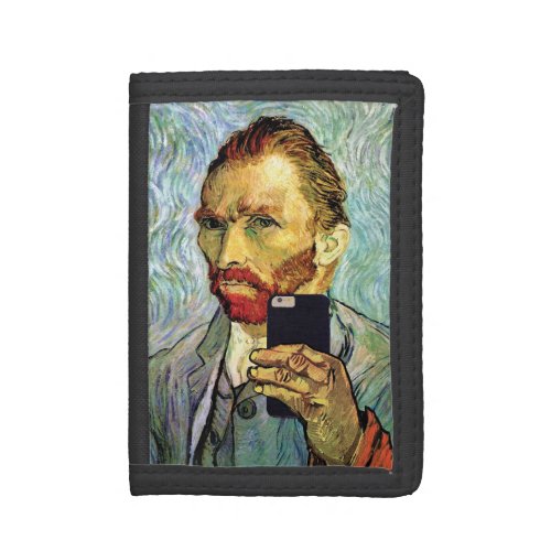 Vincent Van Gogh Cellphone Selfie Self Portrait Tri_fold Wallet