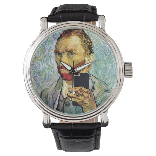 Vincent Van Gogh Cellphone Selfie Self Portrait Watch (Front)