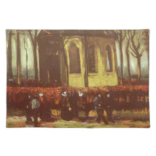 Vincent van Gogh - Chapel at Nuenen, Churchgoers Cloth Placemat