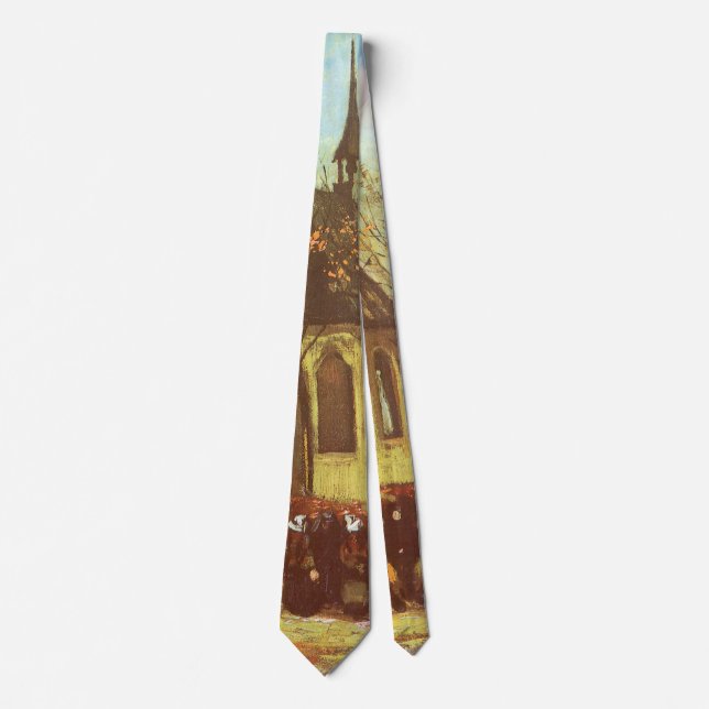 Vincent van Gogh - Chapel at Nuenen, Churchgoers Neck Tie (Front)