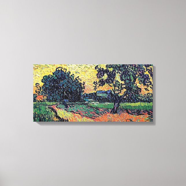 Vincent Van Gogh - Chateau Of Auvers At Sunset Canvas Print (Front)