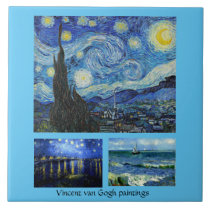 Vincent van Gogh collage of popular artworks, Ceramic Tile