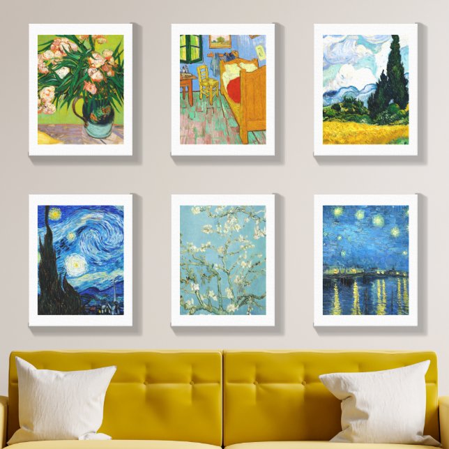 Vincent Van Gogh Collection Canvas Photo Tile (Living Room)
