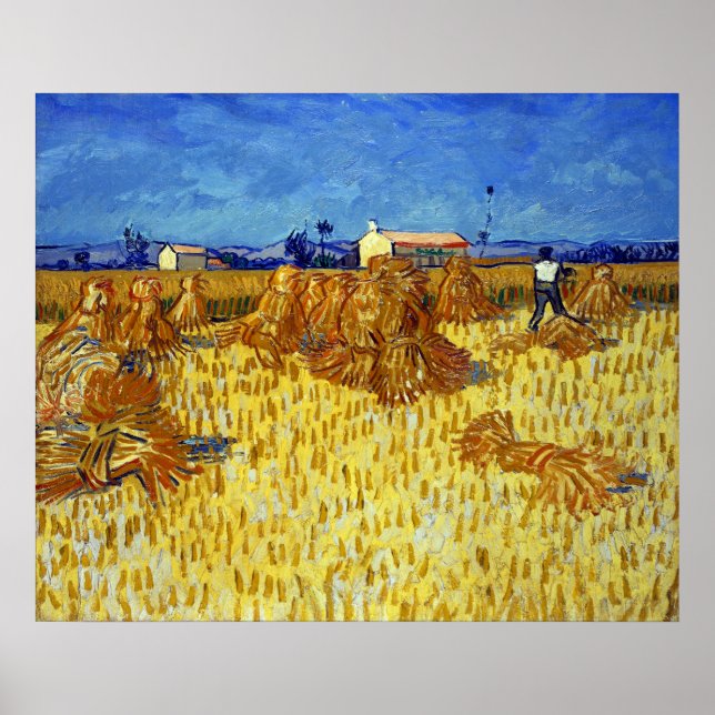 Vincent van Gogh Corn Harvest in Provence Poster (Front)