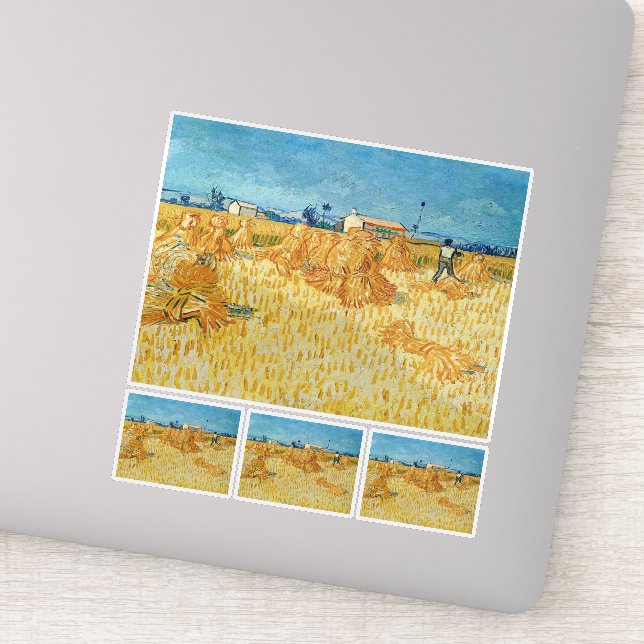 Vincent Van Gogh, Corn Harvest in Provence Sticker (Detail)